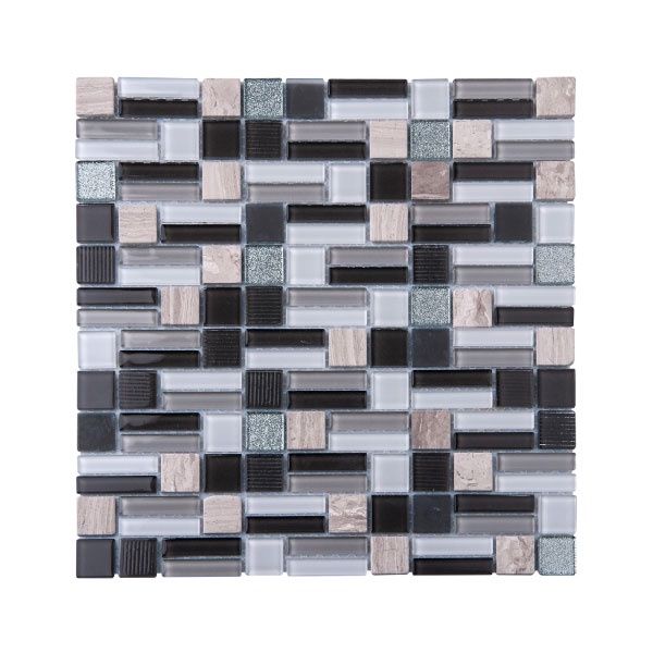 Glass and Stone Mosaic Grey Mix