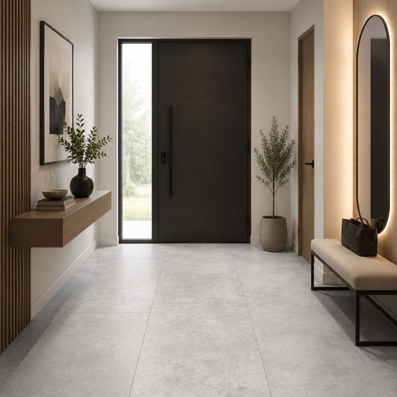 Cloud Grey Matt Porcelain Floor Tile - 600 x 1200mm