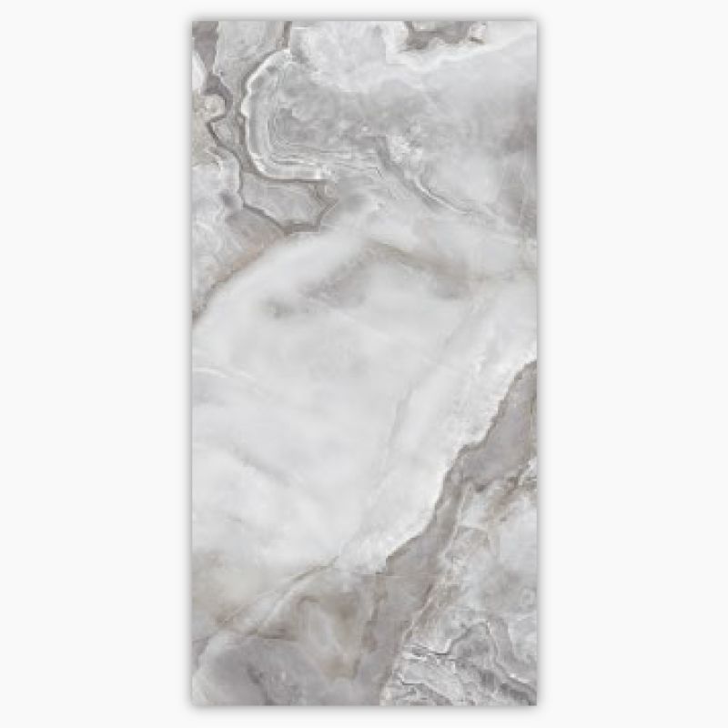 Milano Grey Shiny Porcelain Floor Tile - 600 x 1200mm