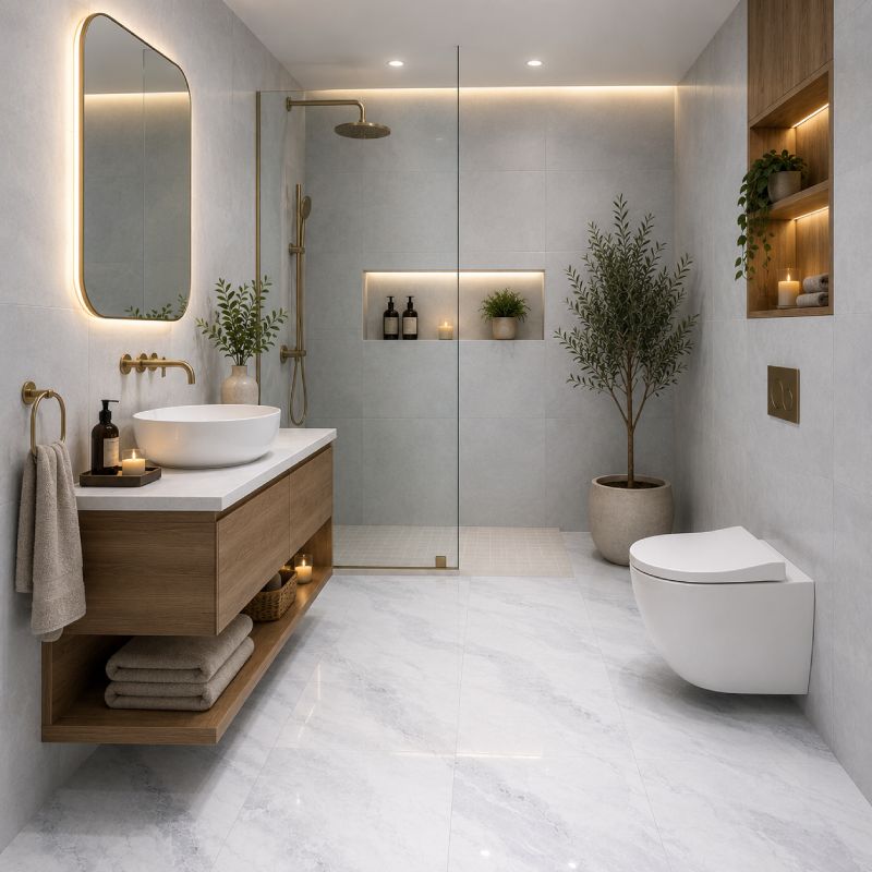 Stormy Cloud Shiny Porcelain Floor Tile - 600 x 1200mm Stormy Cloud Shiny Porcelain Floor Tile - 600 x 1200mm