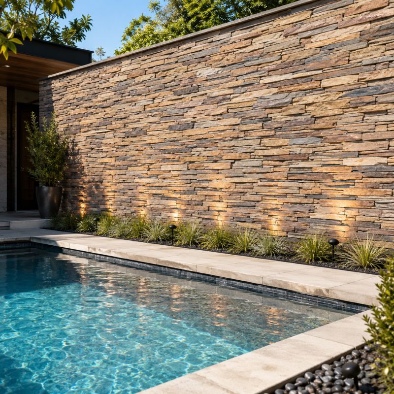 Rich Autumn Natural Stone Slate Strip Wall Cladding Rich Autumn Natural Stone Slate Strip Wall Cladding