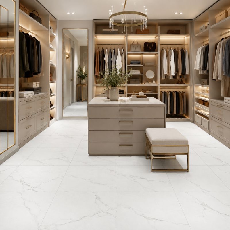 Polaris White Matt Porcelain Floor Tile - 800 x 800mm **B-GRADE**
