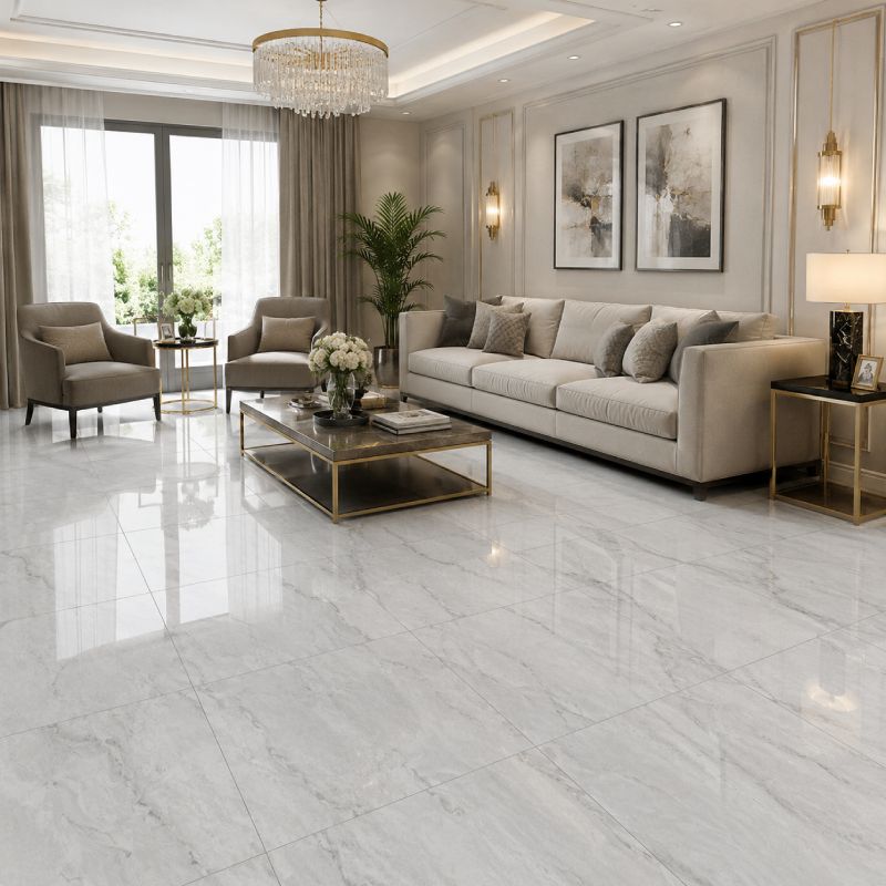 City Grey Shiny Porcelain Floor Tile - 600 x 600mm City Grey Shiny Porcelain Floor Tile - 600 x 600mm