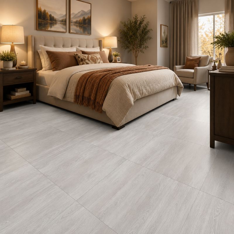 Ashwood White Matt Porcelain Floor Tile - 600 x 600mm Ashwood White Matt Porcelain Floor Tile - 600 x 600mm