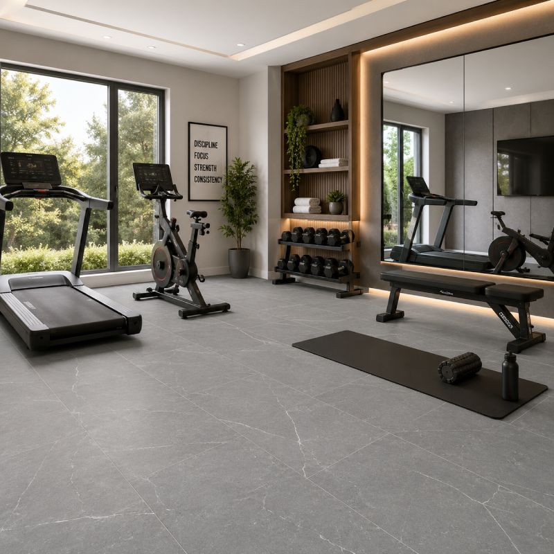 Stone Crete Matt Porcelain Floor Tile - 600 x 1200mm