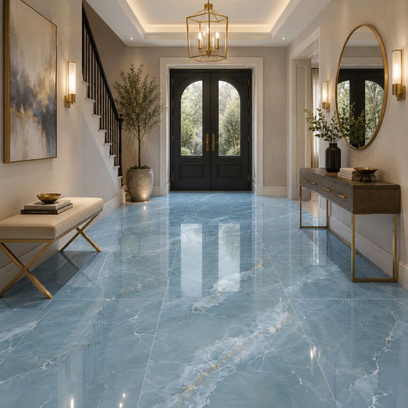 Pacific Green Shiny Porcelain Floor Tile - 600 x 1200mm Pacific Green Shiny Porcelain Floor Tile - 600 x 1200mm