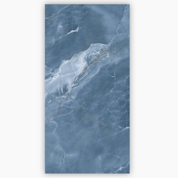 Pacific Blue Shiny Porcelain Floor Tile - 600 x 1200mm