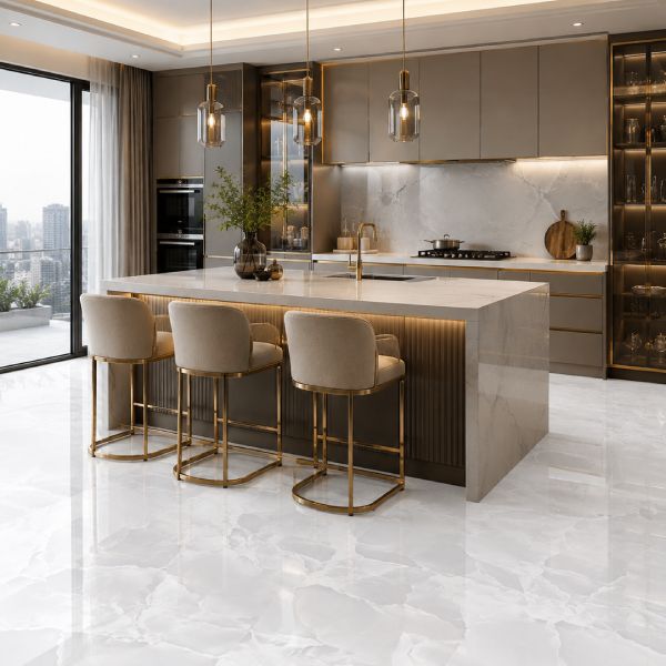 Onyx Pearl Shiny Porcelain Floor Tile - 600 x 1200mm Onyx Pearl Shiny Porcelain Floor Tile - 600 x 1200mm