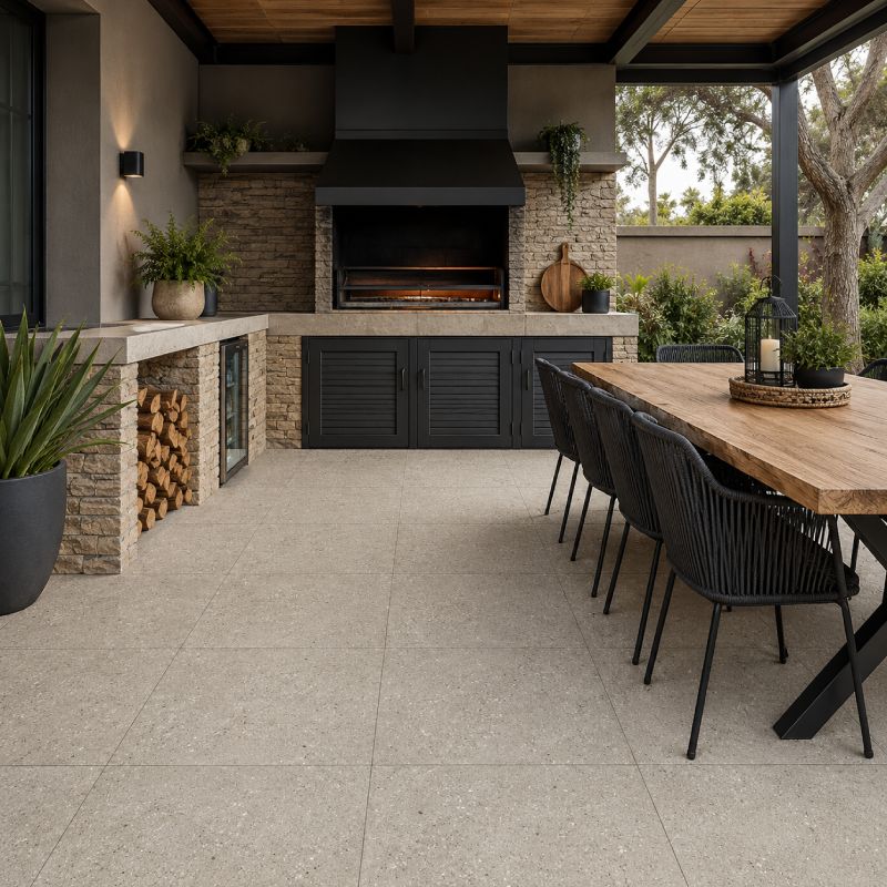Tatum Grey Matt Porcelain Floor Tile - 800 x 800mm Tatum Grey Matt Porcelain Floor Tile - 800 x 800mm