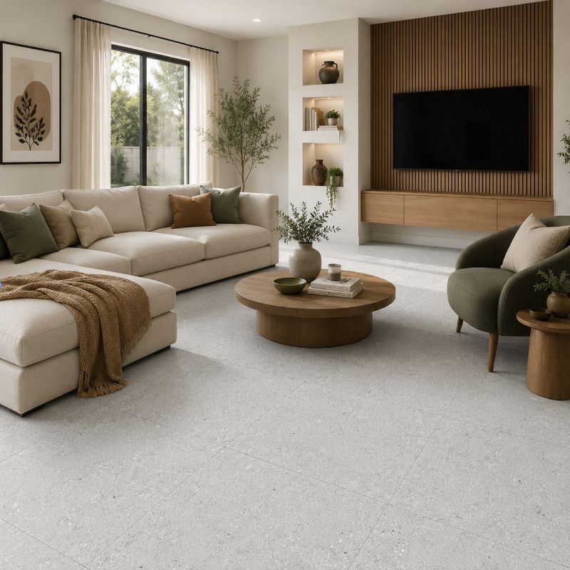 Tatum Silver Matt Porcelain Floor Tile - 800 x 800mm Tatum Silver Matt Porcelain Floor Tile - 800 x 800mm