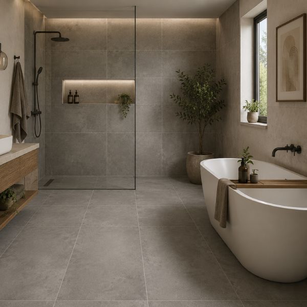 Concrete Grey Matt Porcelain Floor Tile - 600 x 1200mm **B-GRADE** Concrete Grey Matt Porcelain Floor Tile - 600 x 1200mm **B-GRADE**