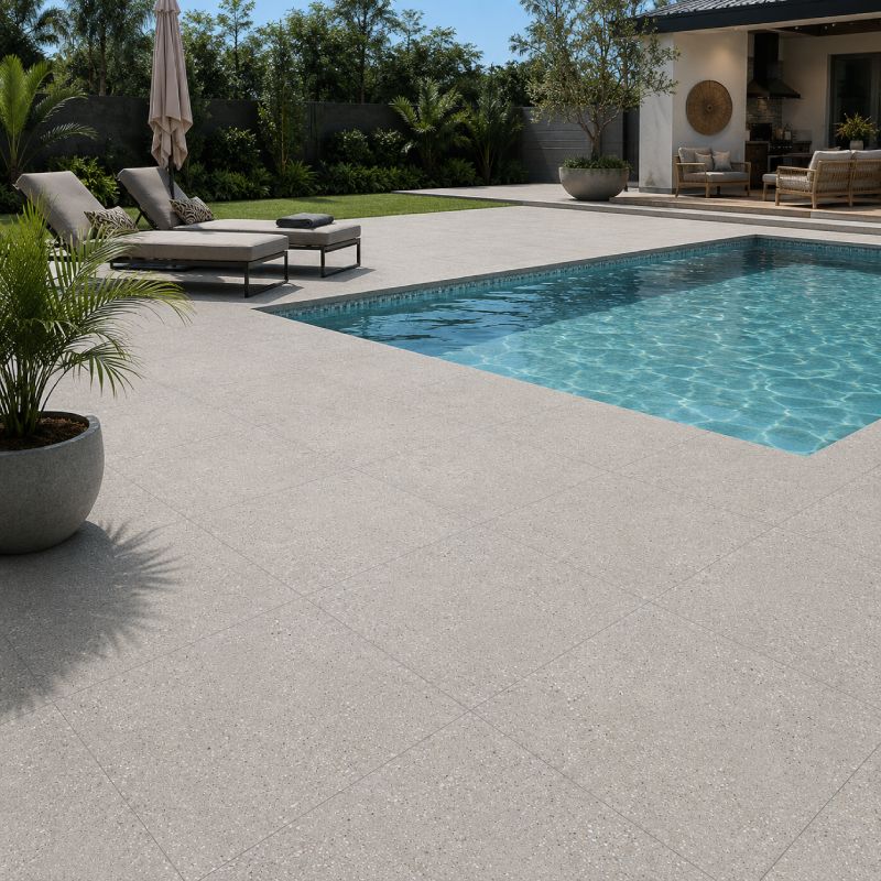 Tatum Grey Slip-Resistant Porcelain Floor Tile - 600 x 600mm Tatum Grey Slip-Resistant Porcelain Floor Tile - 600 x 600mm