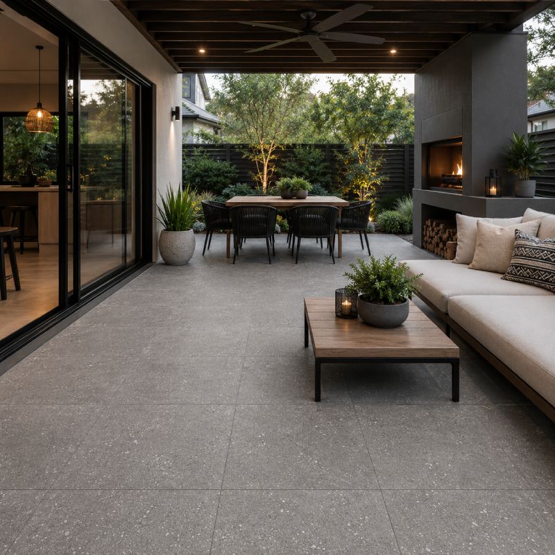 Tatum Anthacite Slip-Resistant Porcelain Floor Tile - 600 x 600mm
