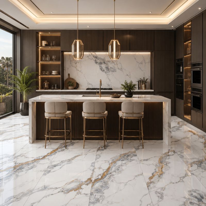 Venito Gold Matt Porcelain Floor Tile - 600 x 1200mm