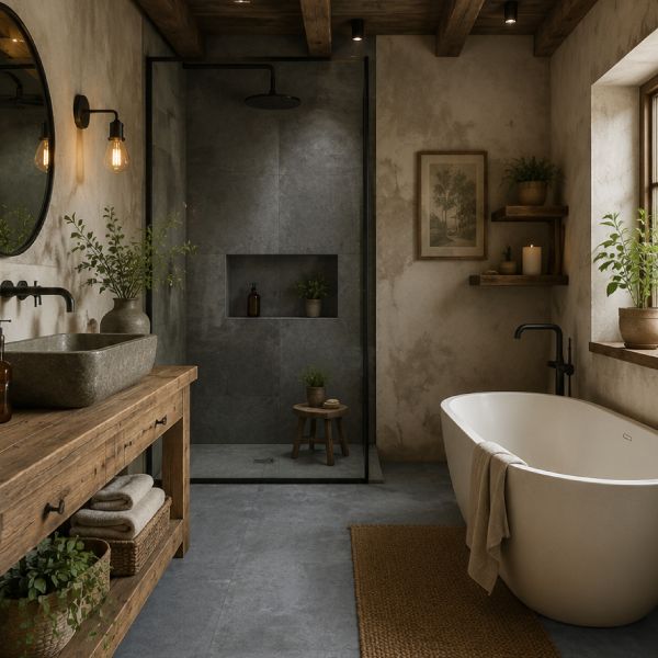 Concrete Dark Grey Matt Porcelain Floor Tile - 600 x 1200mm