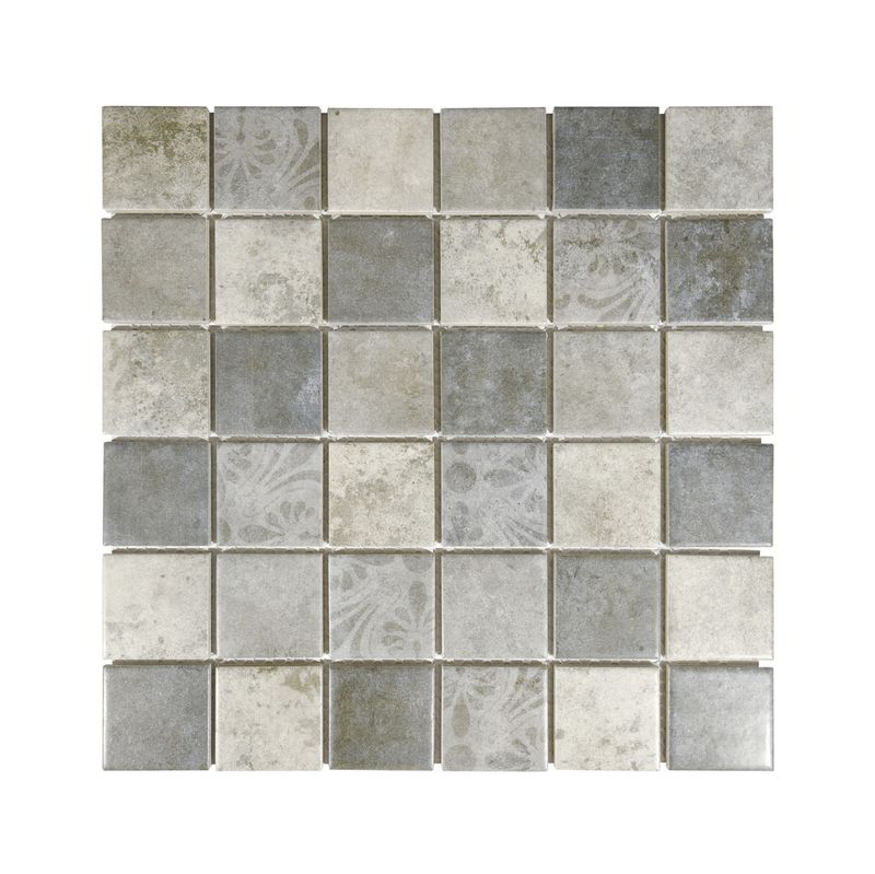 Porcelain Mosaic Rhino Grey Mix - 300 x 300mm Porcelain Mosaic Rhino Grey Mix - 300 x 300mm