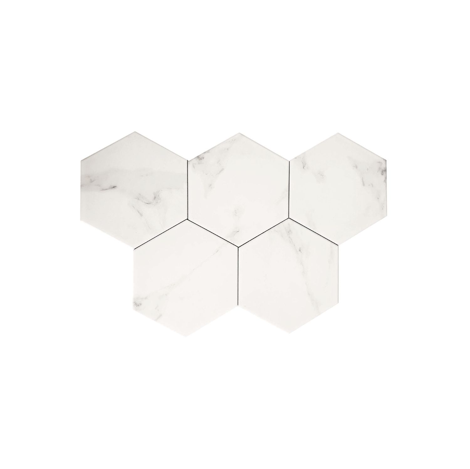 Hexagon Tile Matt Marble White