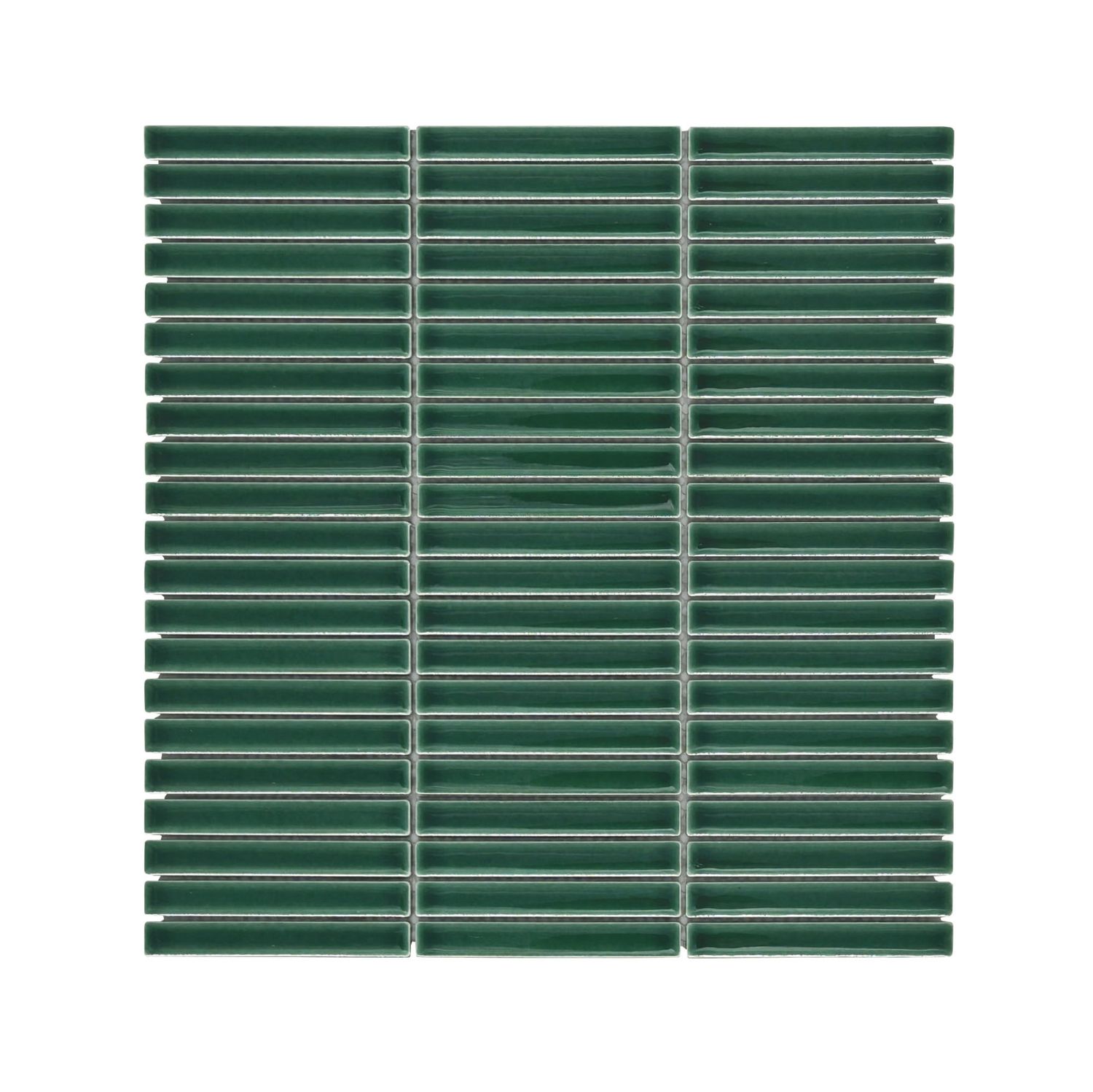 Porcelain Mosaic Mini Strip Green