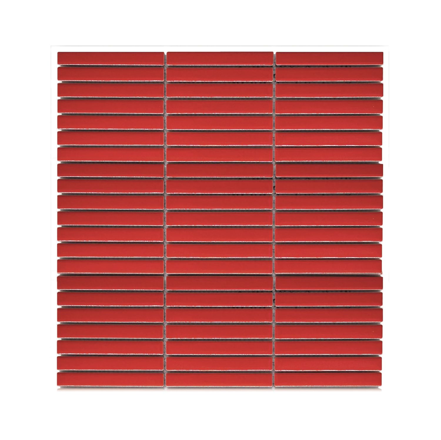 Porcelain Mosaic Mini Strip Red