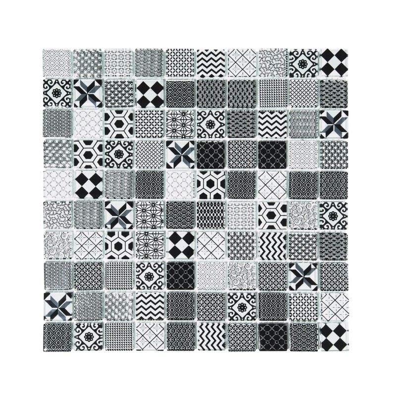 Glass Mosaic Delft Black - 300 x 300mm