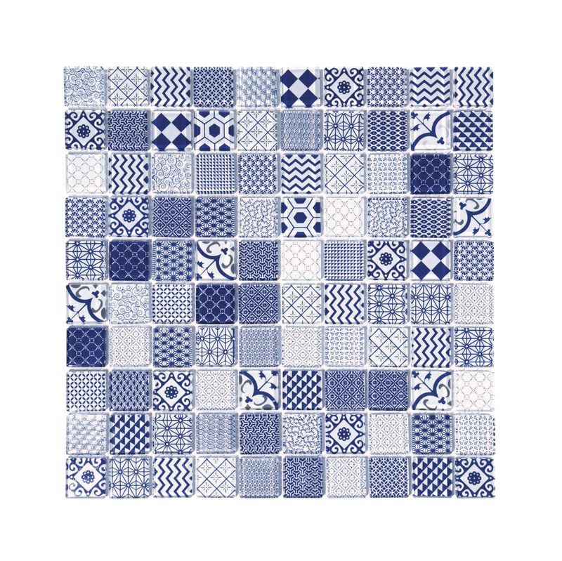 Glass Mosaic Delft Blue - 300 x 300mm