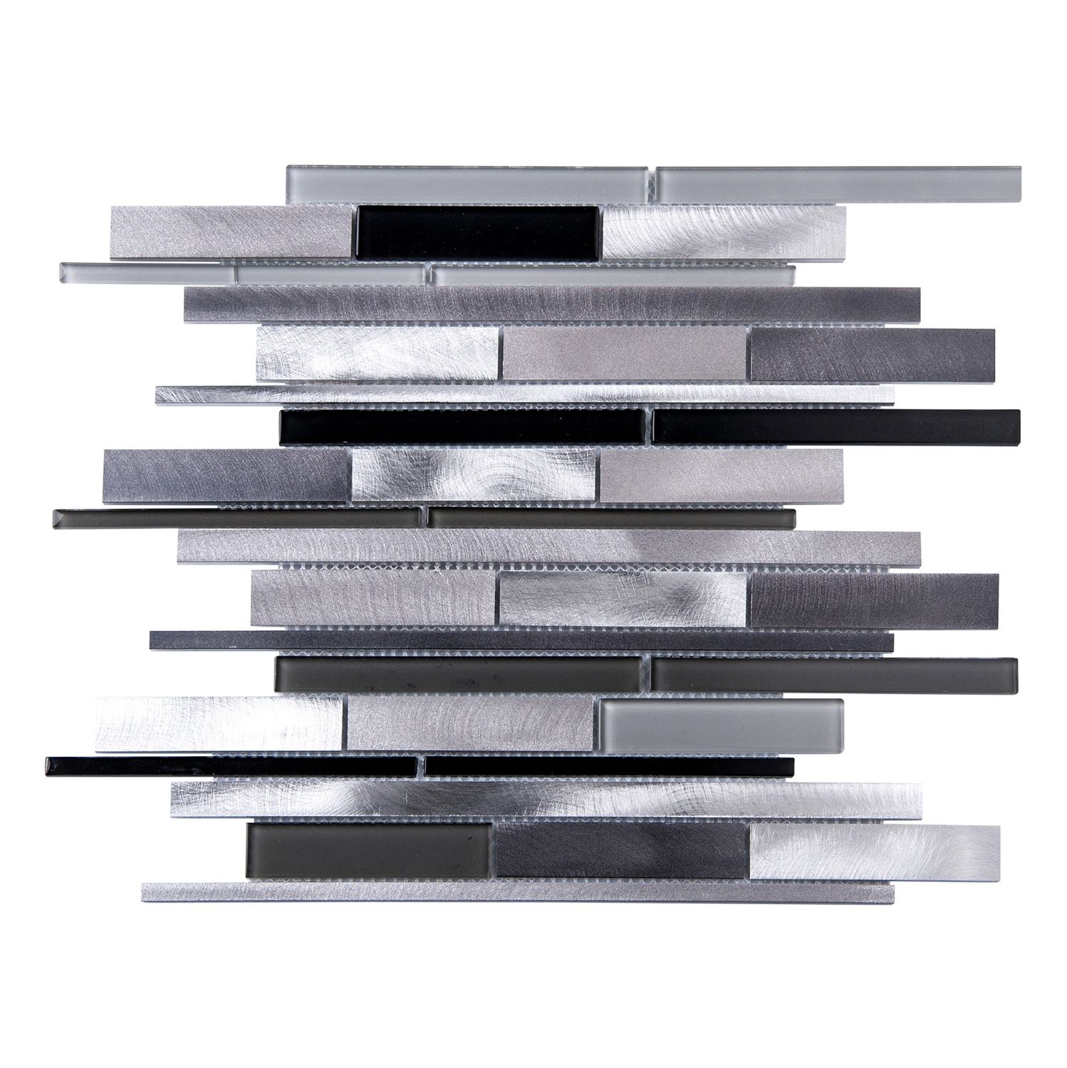Glass &amp; Aluminium Mosaic Grey Mix