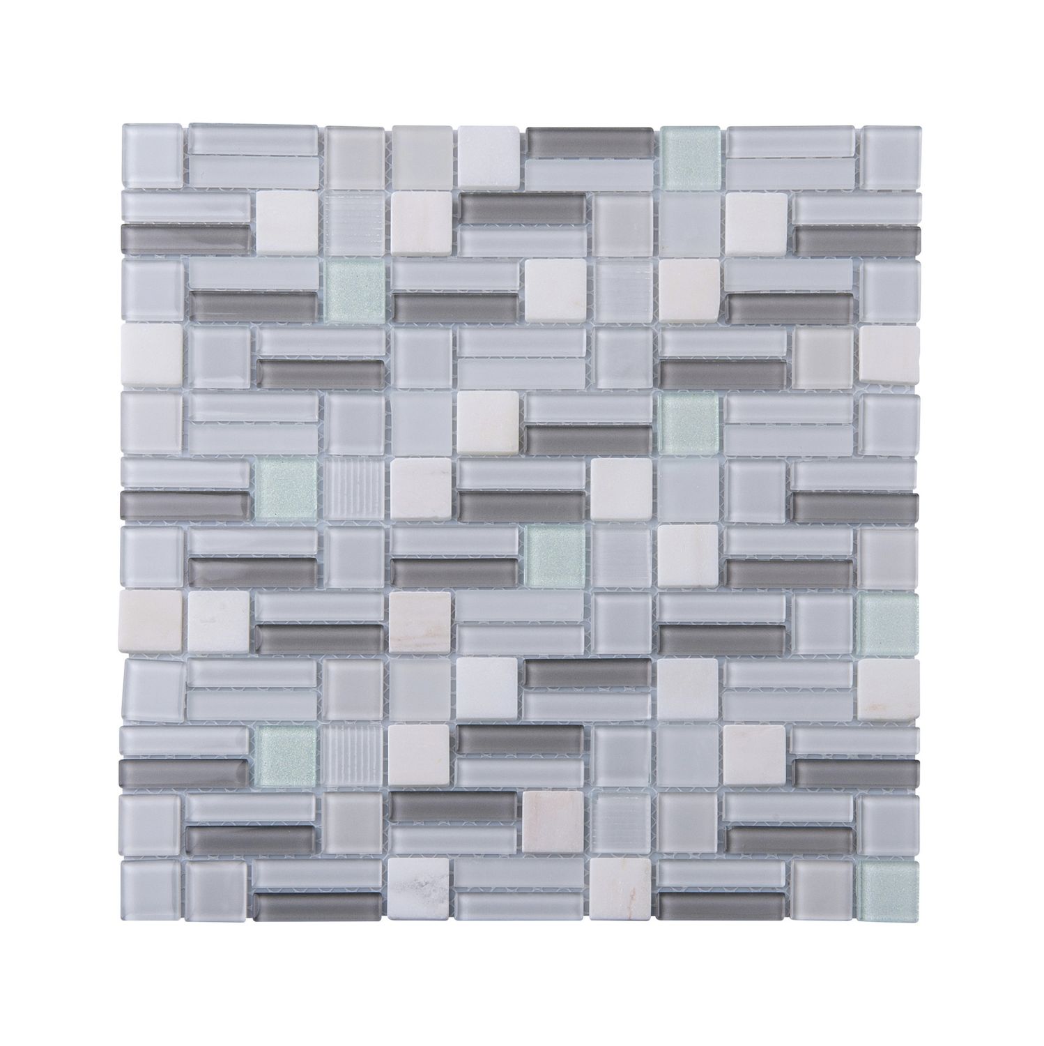 Glass &amp; Stone Mosaic White Mix