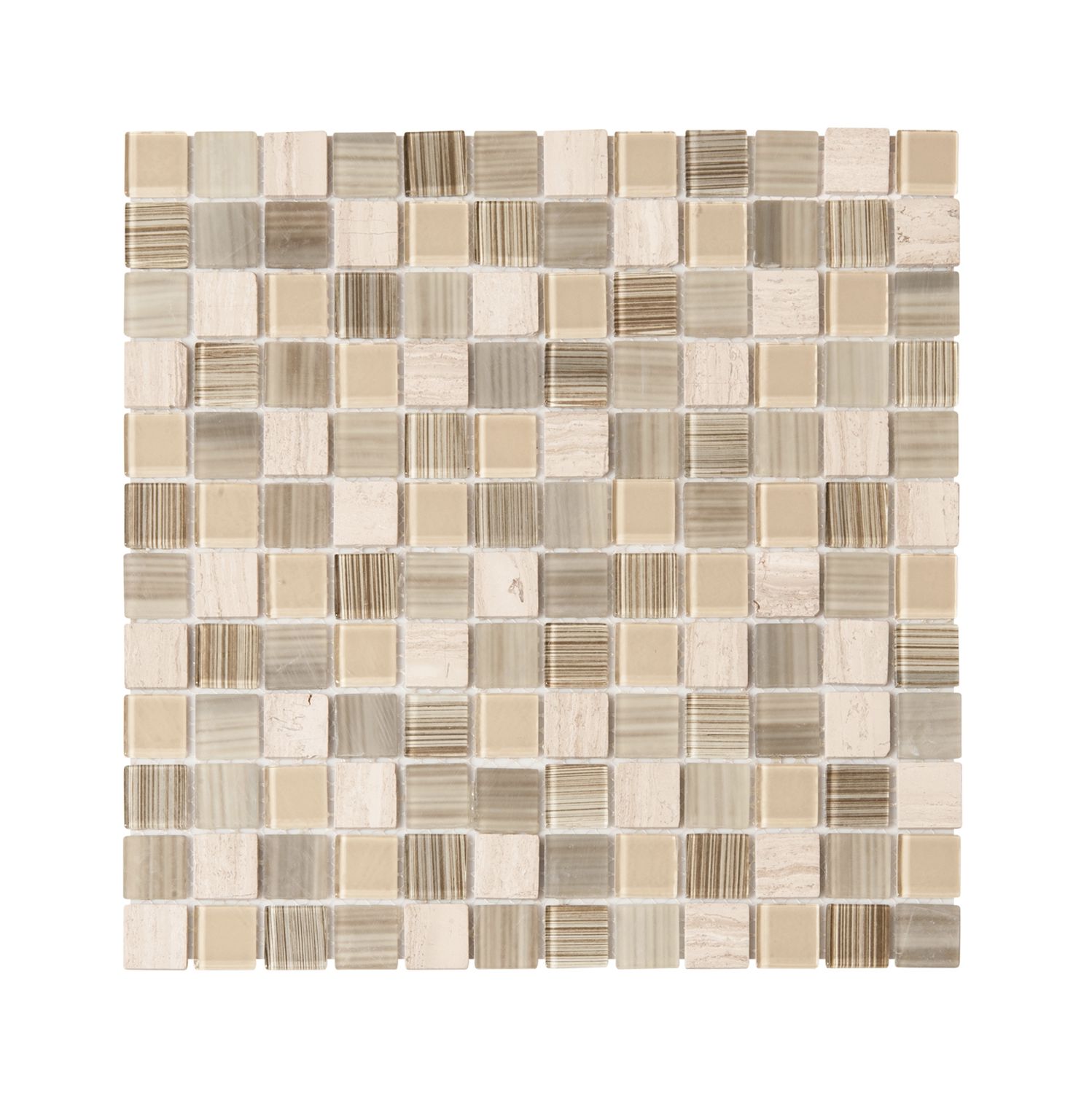 Glass &amp; Stone Mosaic Zebra Beige