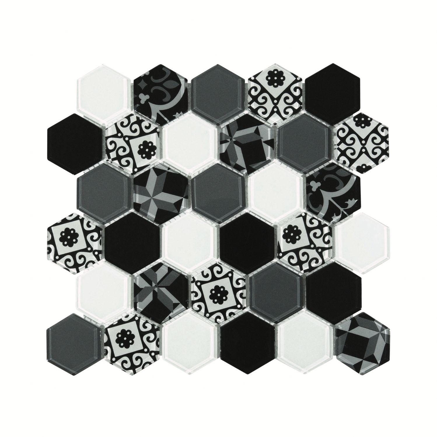 Glass Mosaic Hexagon Delft