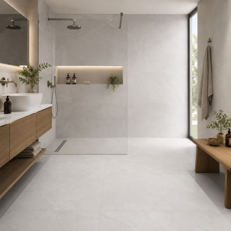 Prada Sky Matt Porcelain Floor Tile - 600 x 1200mm