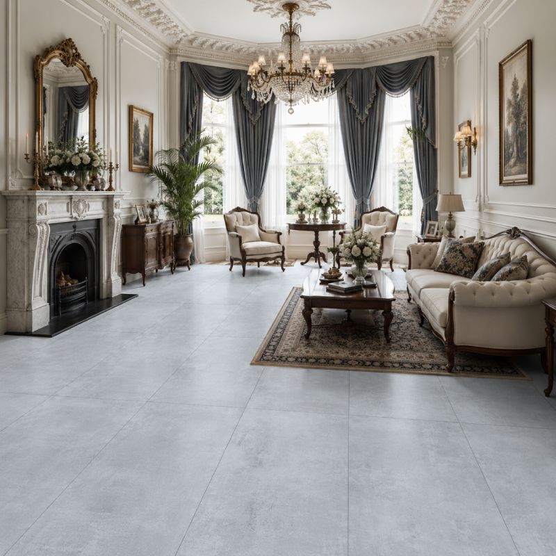 Screed Grey Concreto Matt Porcelain Floor Tile - 600 x 1200mm
