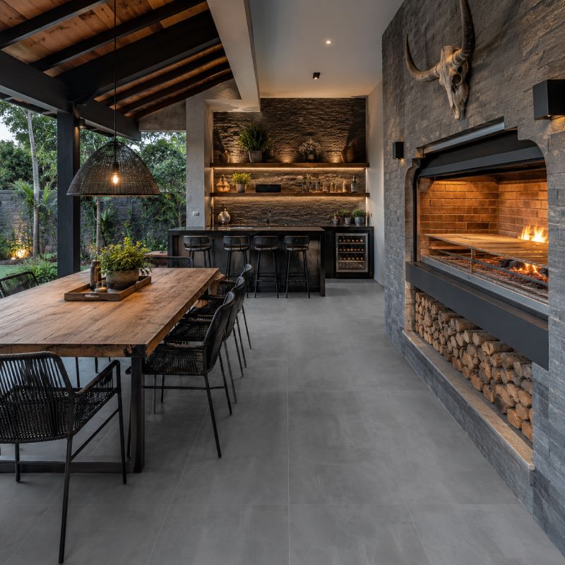 Rainfall Nero Matt Porcelain Floor Tile - 600 x 1200mm Rainfall Nero Matt Porcelain Floor Tile - 600 x 1200mm