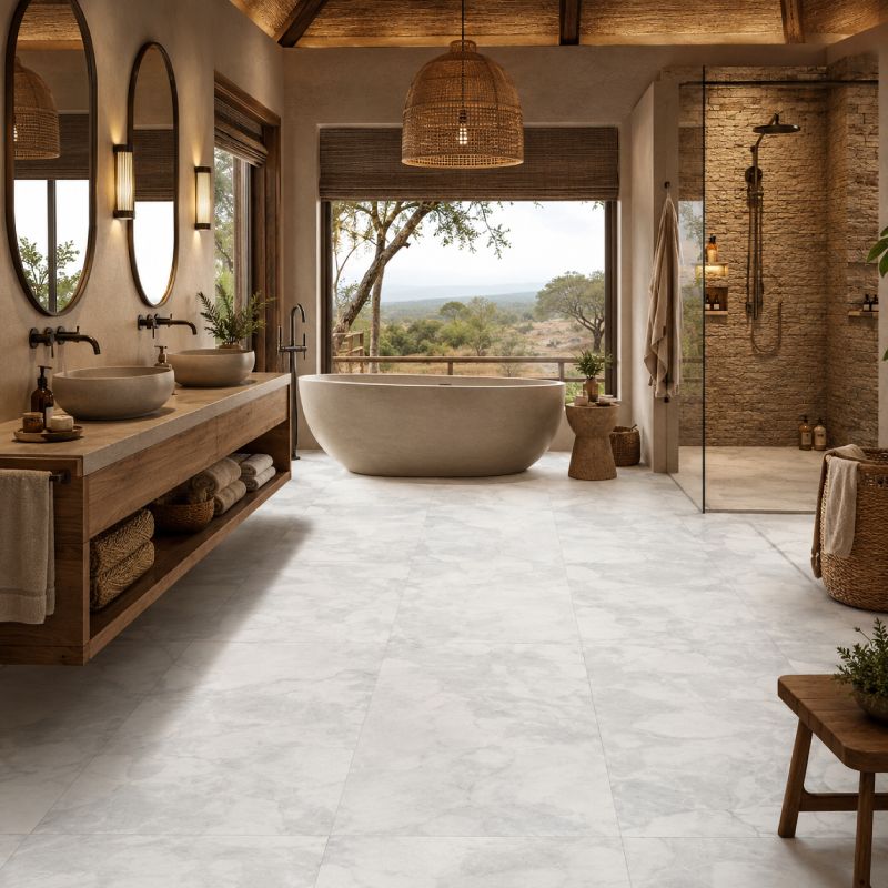 Carrara Veil Matt Carving Porcelain Floor Tile - 600 x 1200mm Carrara Veil Matt Carving Porcelain Floor Tile - 600 x 1200mm