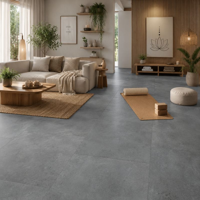Royal Stone Charcoal Matt Porcelain Floor Tile -  600 x 1200mm