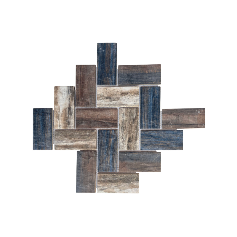 Porcelain Matt Mosaic Beach Wood Fishbone