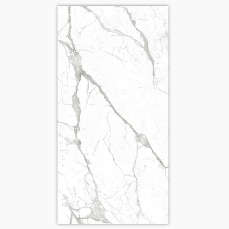 Andes White Marble Shiny Porcelain Floor Tile - 600 x 1200mm