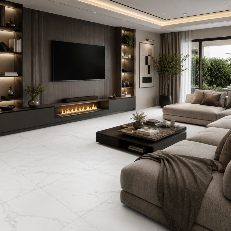 Polaris White Matt Porcelain Floor Tile - 800 x 800mm Polaris White Matt Porcelain Floor Tile - 800 x 800mm