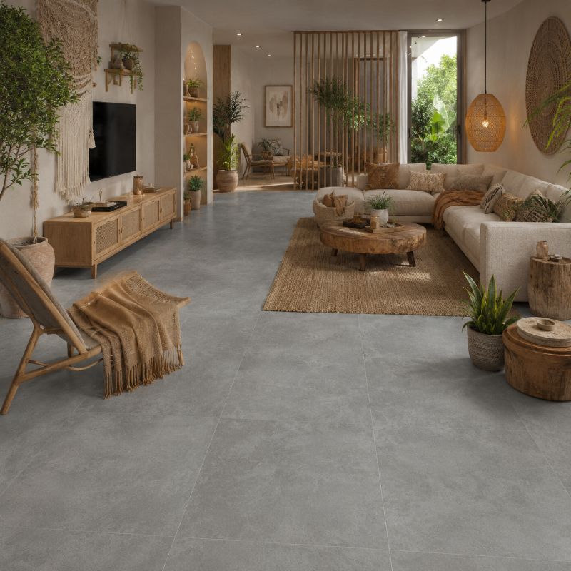 Portland Grey Matt Porcelain Floor Tile - 600 x 600mm