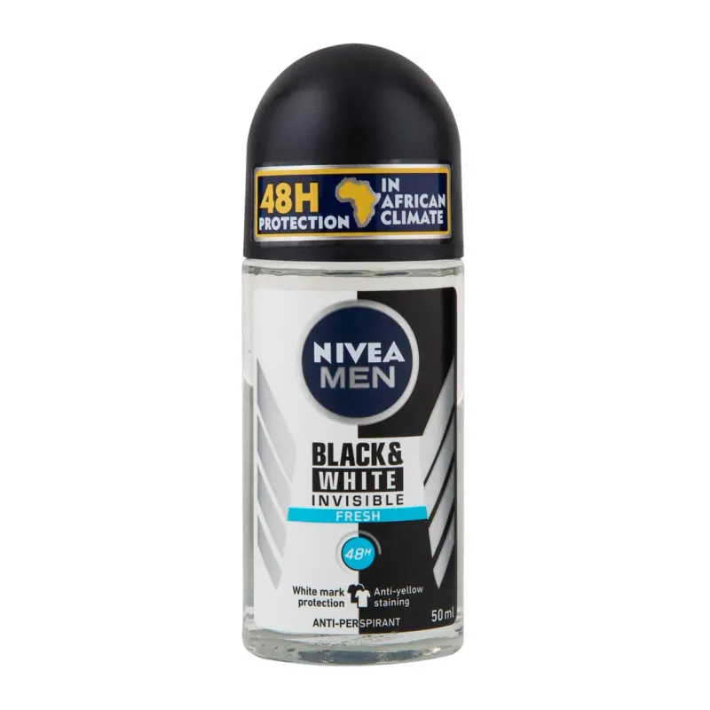 NIVEA 4MEN R/ON B/WHITE FRESH 50ML (6)