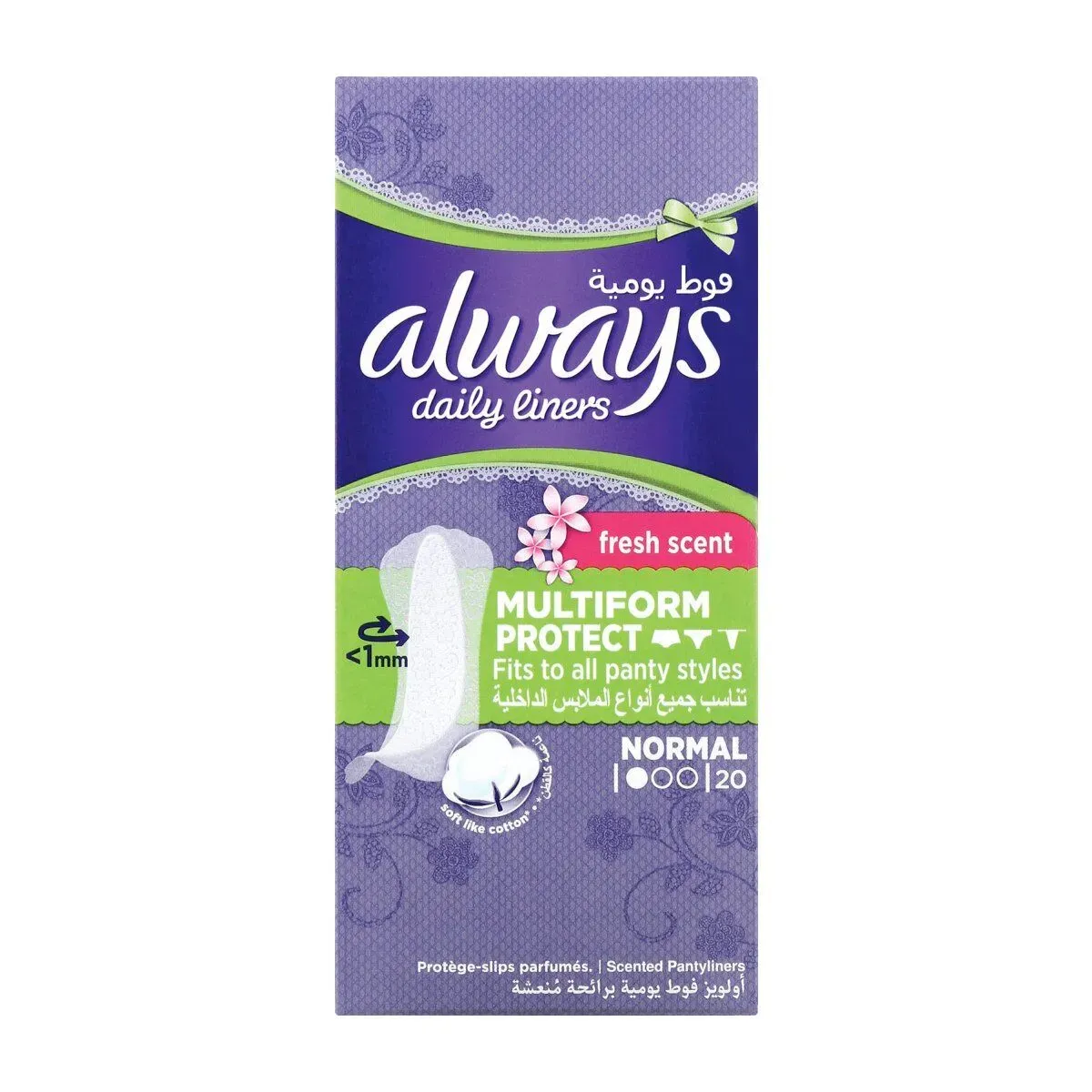 ALWAYS LINERS NORM SCENT 20'S (6/18)   alpha-15.93