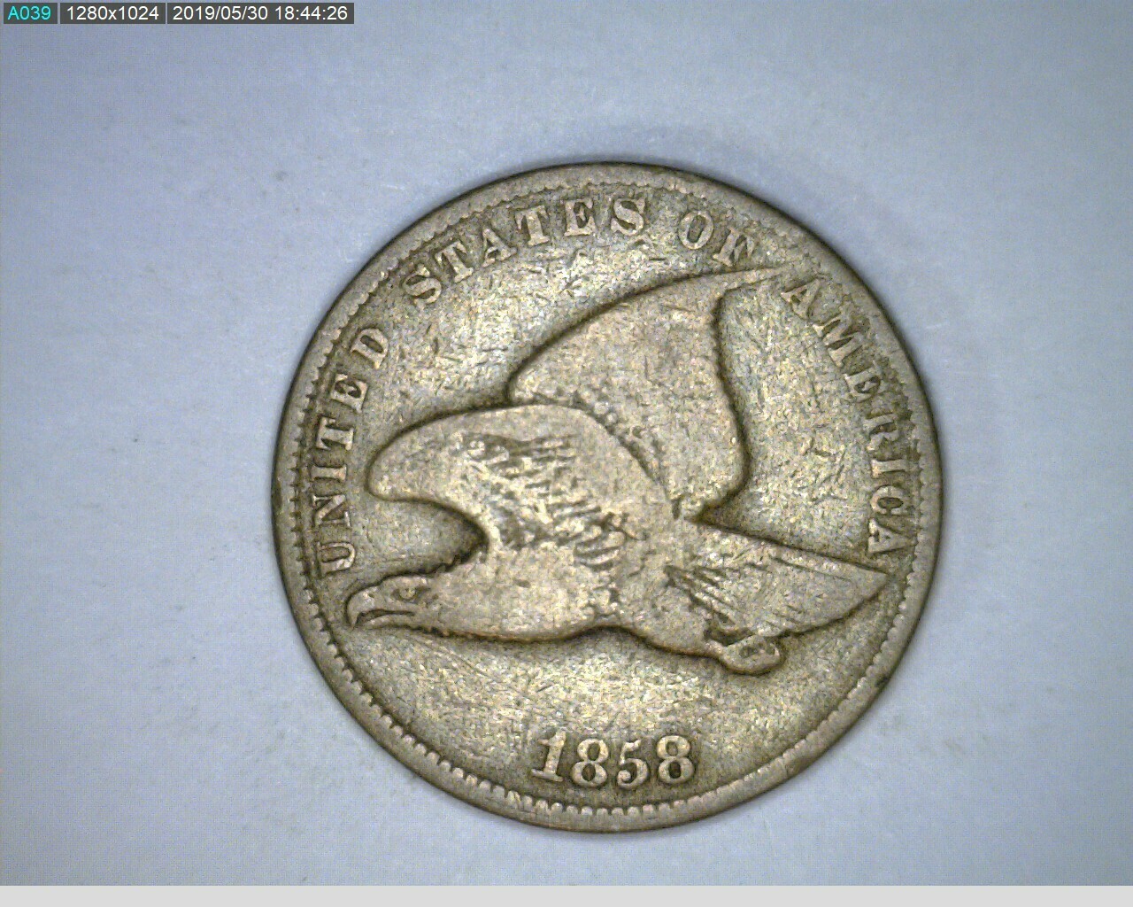 1858 1c Flying Eagle Cent Small Letters