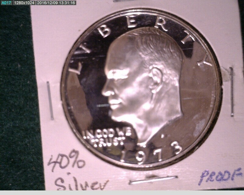 1973-s Eisenhower Proof Dollar  40% Silver