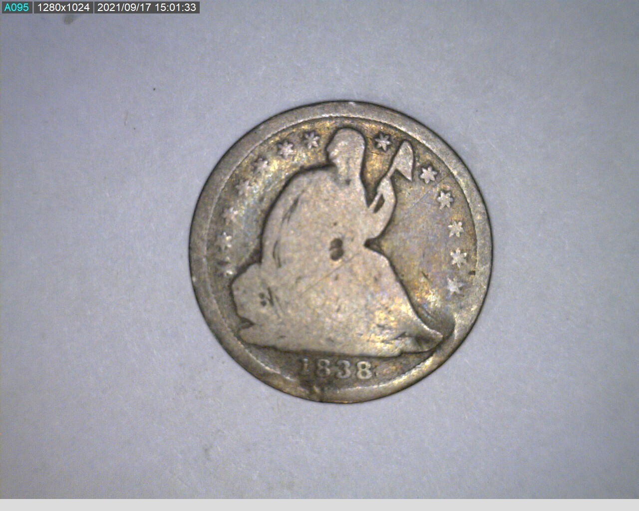 1838 Small Stars Seated Liberty Half Dime