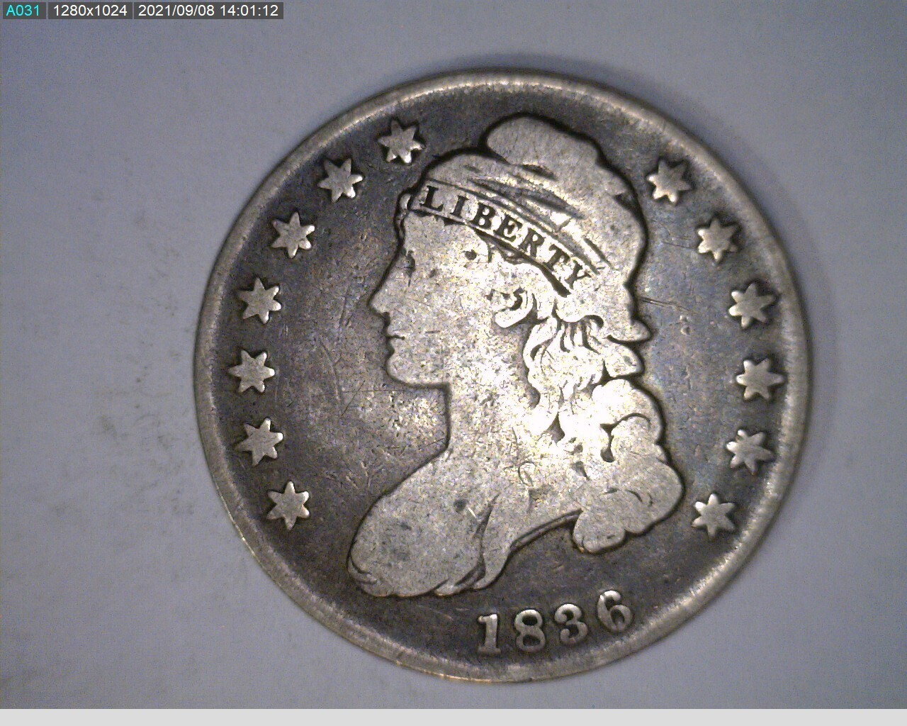 1836 Bust Half Dollar Lettered Edge