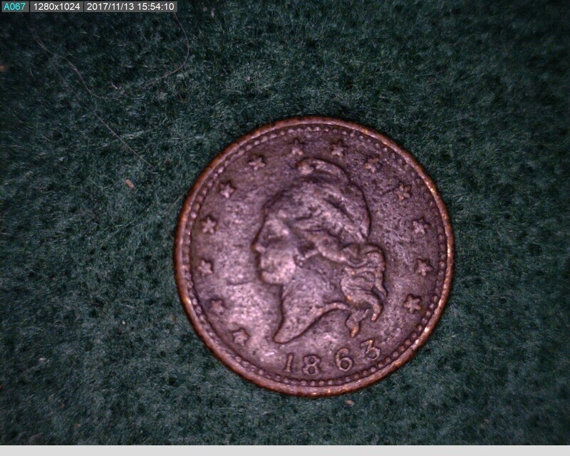 1863 Civil War Token  Army &amp; Navy