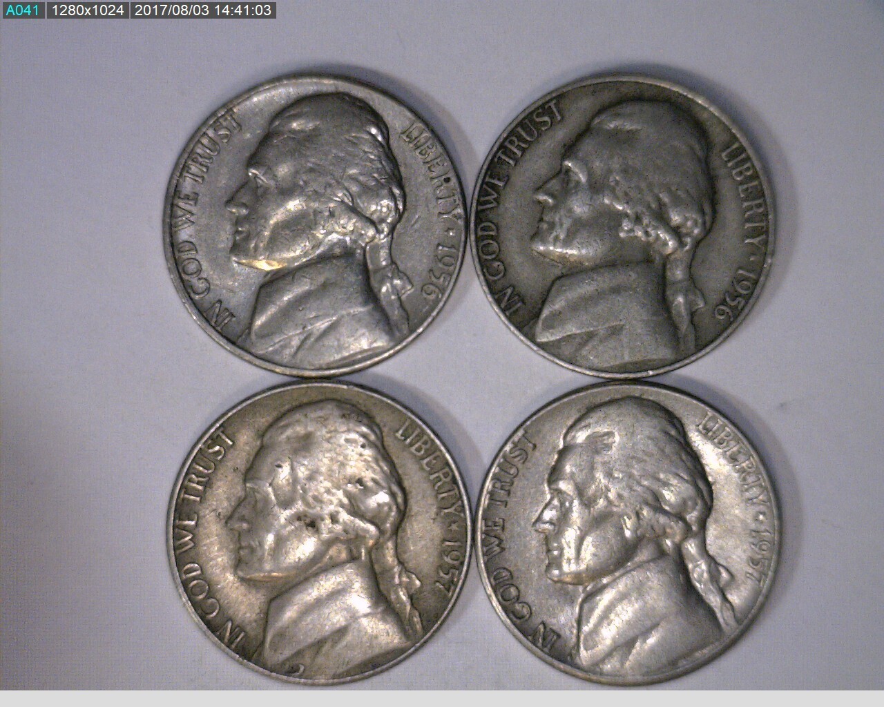 1956 &amp; 1957 P &amp; D 5C Jefferson Nickel
