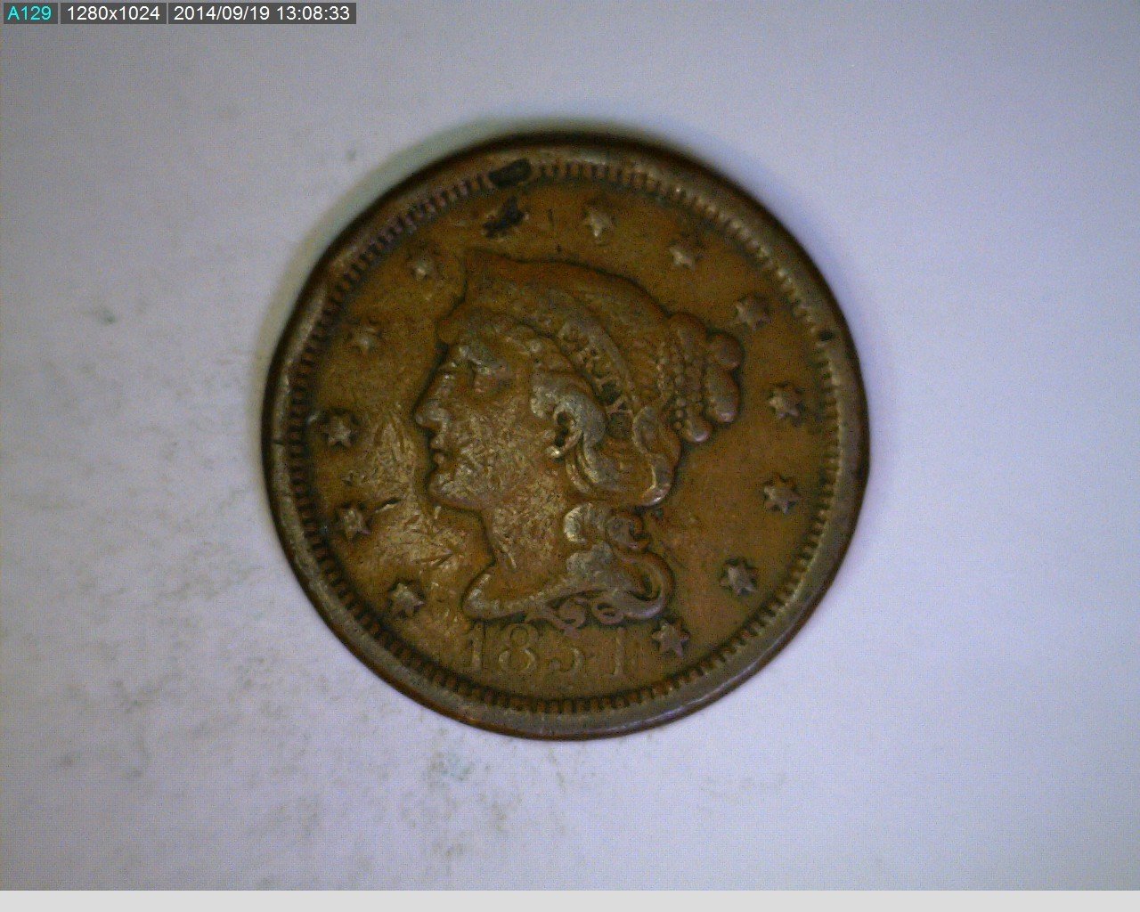 1854 Large Cent