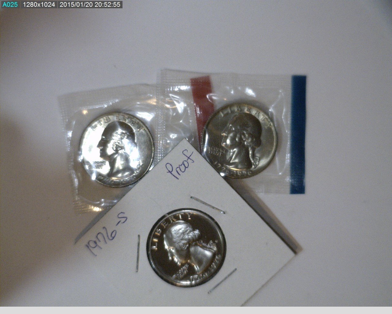 1976 PDS Washington Quarters in mint cello and Proof