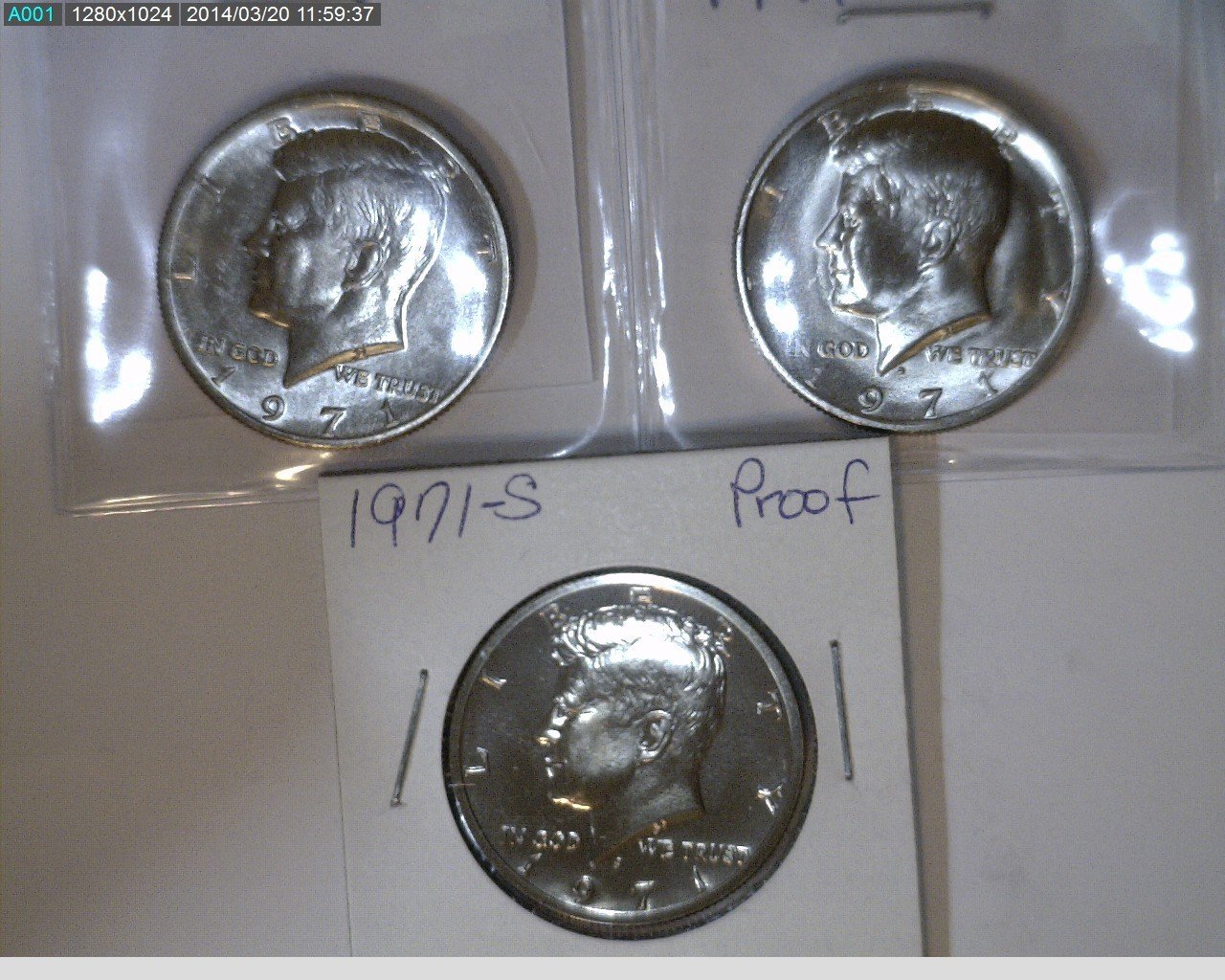 1971 PDS 50C Kennedy Half Dollars Unc in mint cello and Proof