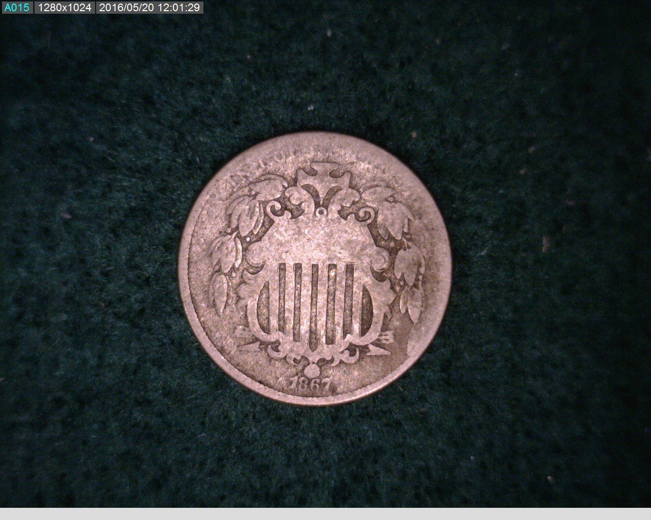 1867 5C Shield Nickel